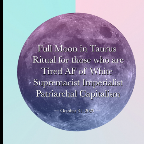 A moon with the words Full Moon in Taurus.