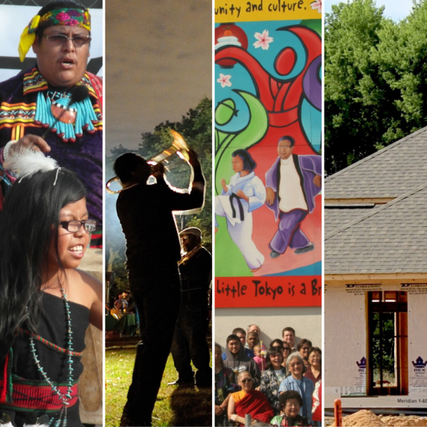 Collage of the 6 community development communities