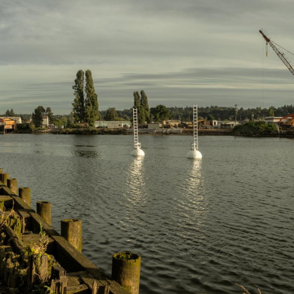 Image of the duwamish river on an overcast day