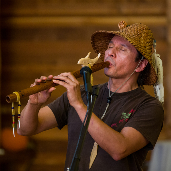 A man playing an instrument