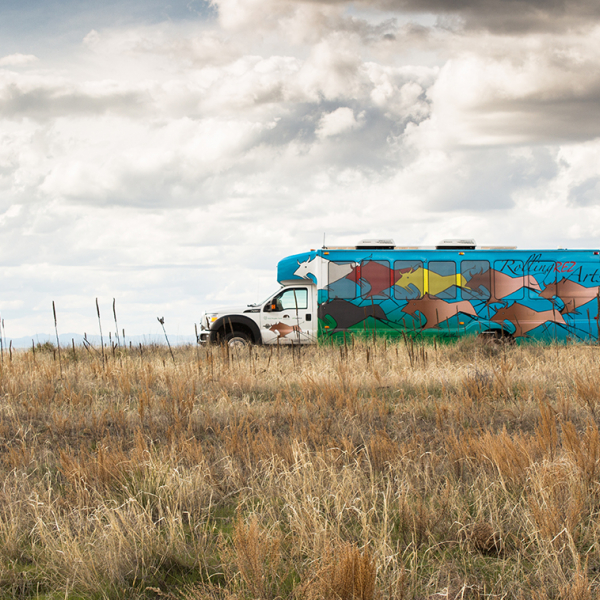Image of the Rolling Rez Arts in a field
