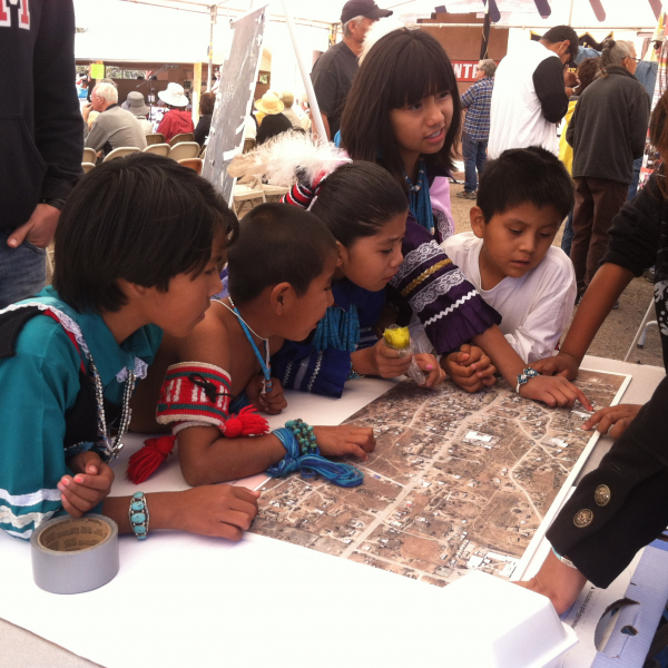 Young dancers at a Zuni Pueblo MainStreet mapping event. 